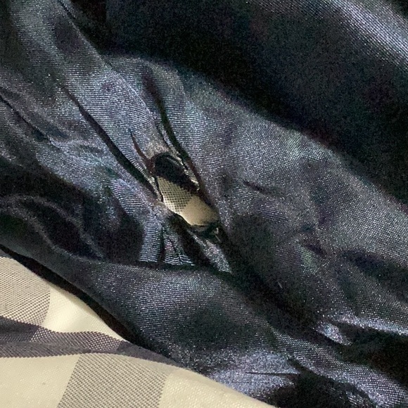 J. Crew Gingham Double Breasted Trench Coat Belted Navy White Women's 4 - Picture 9 of 9